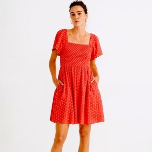Madewell eyelet Lucie Smocked Dress